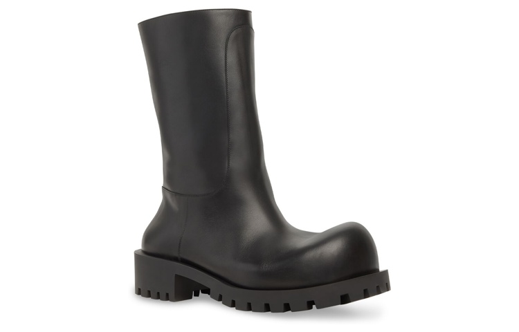 Order Balenciaga Hummer Slip-On Kulit 'Boot Fesyen Hitam' 712810WBDO01000