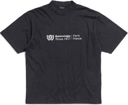 巴黎世家标志印花黑色短袖T恤 男女同款 休闲版型 764235TQVJ29034 Order 巴黎世家标志印花黑色短袖T恤 男女同款 休闲版型 764235TQVJ29034