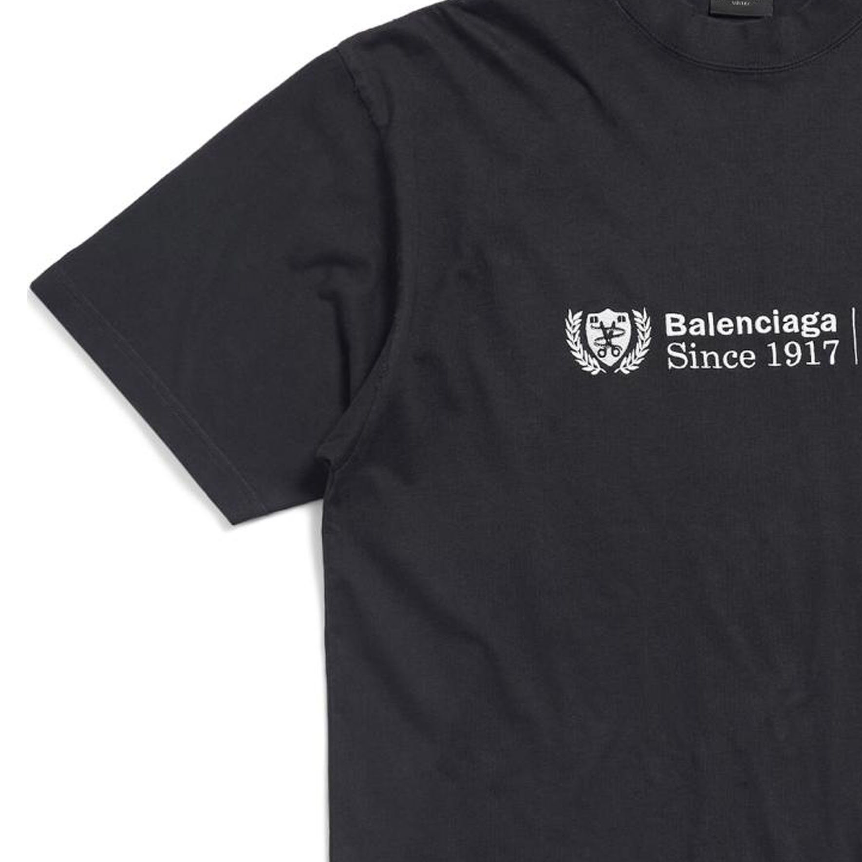 Purchase 巴黎世家标志印花黑色短袖T恤 男女同款 休闲版型 764235TQVJ29034