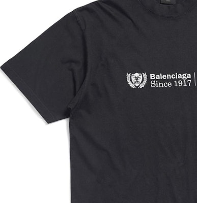 巴黎世家标志印花黑色短袖T恤 男女同款 休闲版型 764235TQVJ29034 Purchase 巴黎世家标志印花黑色短袖T恤 男女同款 休闲版型 764235TQVJ29034