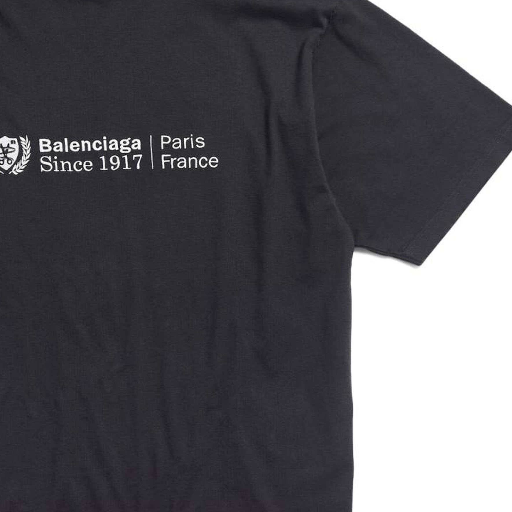 Sizing 巴黎世家标志印花黑色短袖T恤 男女同款 休闲版型 764235TQVJ29034