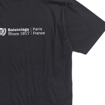 巴黎世家标志印花黑色短袖T恤 男女同款 休闲版型 764235TQVJ29034 Sizing 巴黎世家标志印花黑色短袖T恤 男女同款 休闲版型 764235TQVJ29034