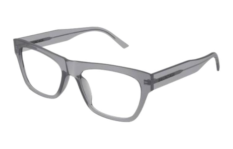 Balenciaga Irregular Acetate Optical Glasses Grey for Men with Side Letter Design BB0308O005