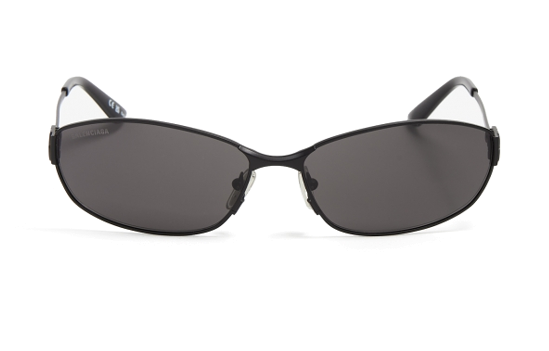 Balenciaga Irregular Black Sunglasses with Hollow Temple Design for Men. 773550T00051000 圖 2