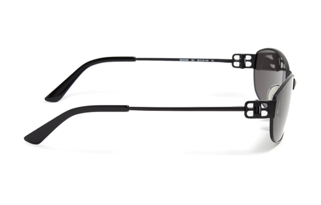 Balenciaga Irregular Black Sunglasses with Hollow Temple Design for Men. 773550T00051000 圖 3