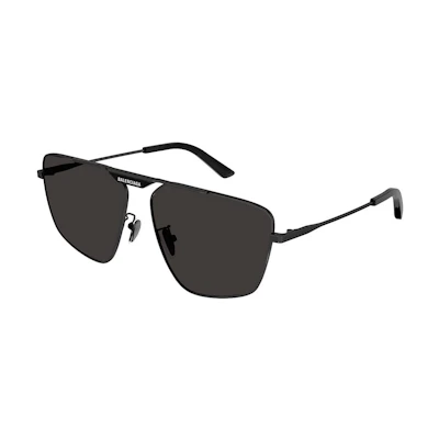 Balenciaga Irregular Metal Logo Sunglasses Black for Men. BB0246SA001