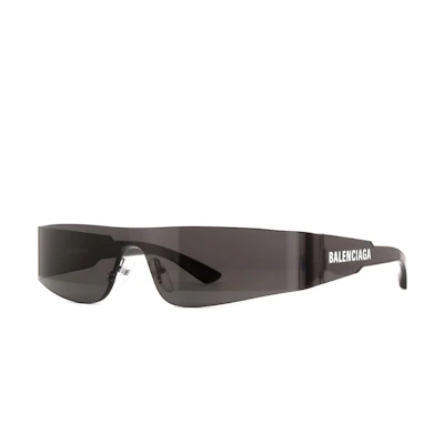 Balenciaga Irregular Sunglasses with Logo, Unisex Couples Style - Black. BB0041S001greygreygrey001