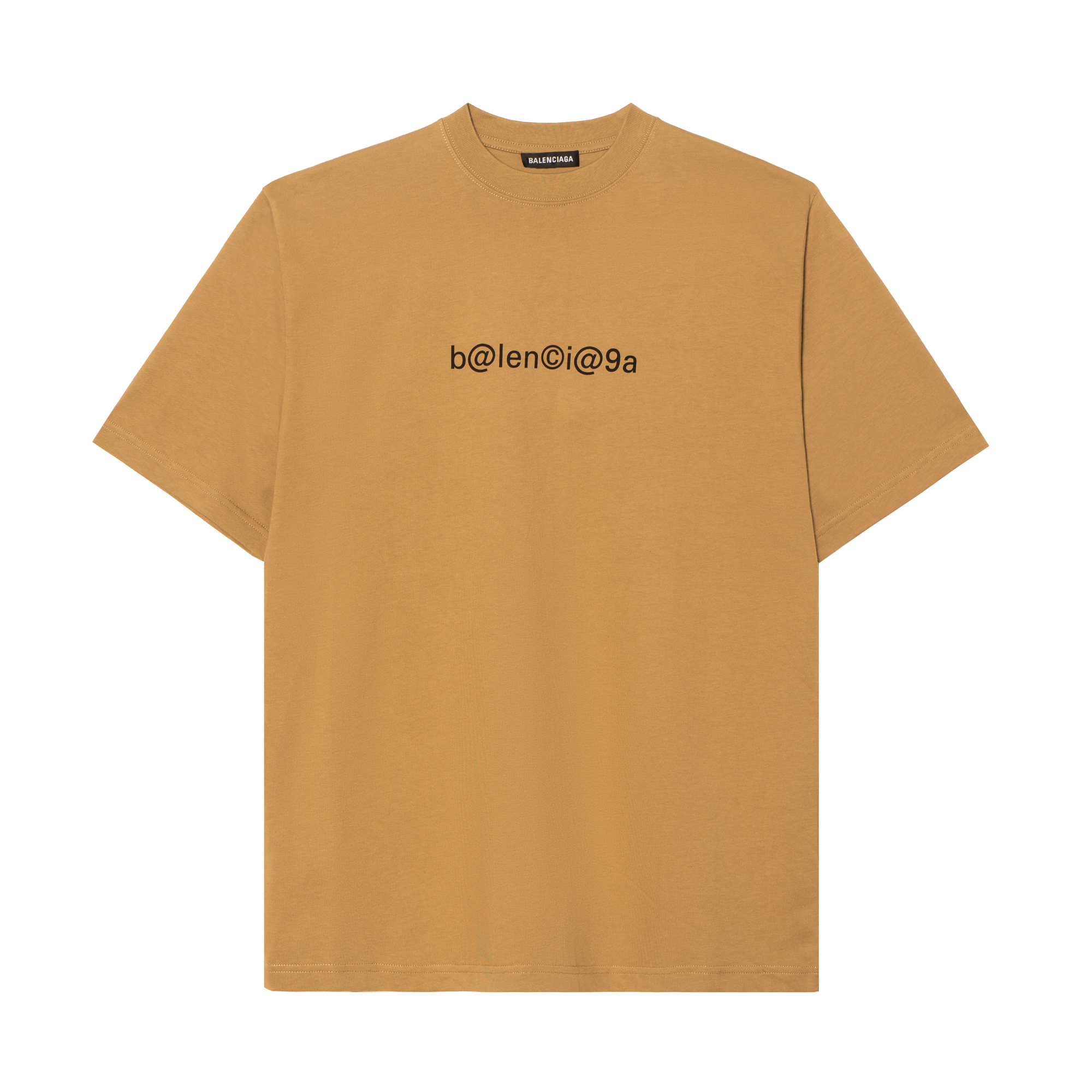 Balenciaga Khaki Letter Print Relaxed Fit Crewneck T-Shirt. 620969TIV509605
