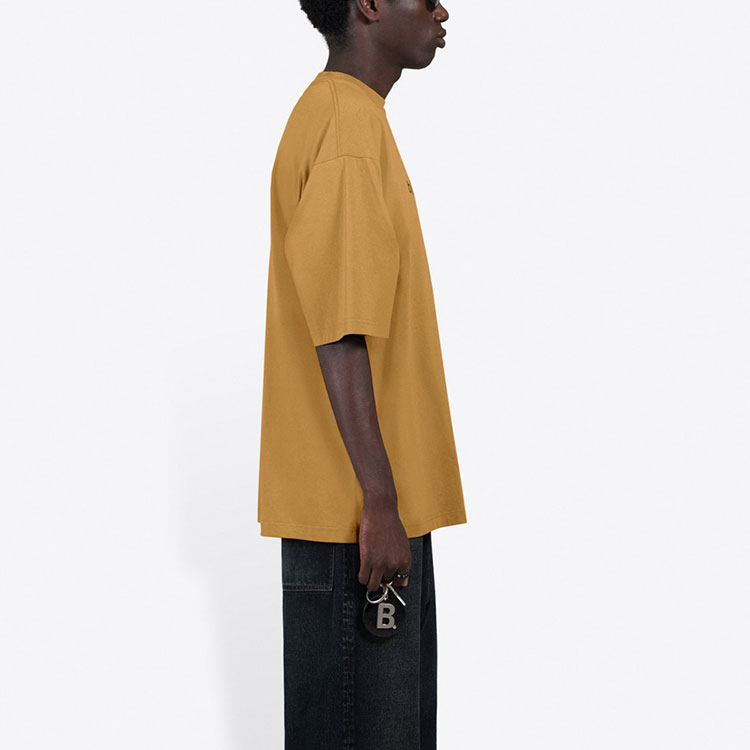 Details for Balenciaga Khaki Cetakan Huruf T-Shirt Leher Bulat Fit Santai. 620969TIV509605