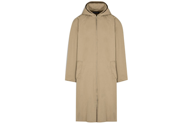 Balenciaga Khaki Oversized Logo Zip-Up Hoodie Jacket 602023TBP019504