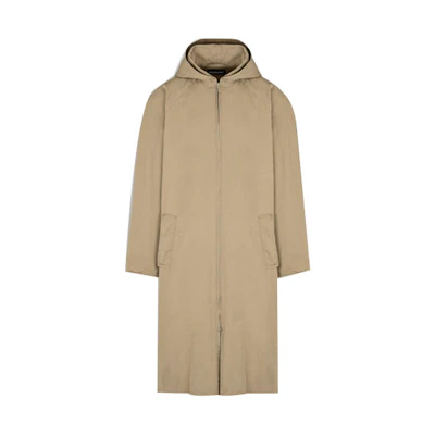 Balenciaga Khaki Oversized Logo Zip-Up Hoodie Jacket 602023TBP019504