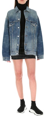 Balenciaga Large Fit Denim Jacket 'Authentic Dark Blue' Lookbook Balenciaga Large Fit Denim Jacket 'Authentic Dark Blue'