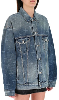 Balenciaga Large Fit Denim Jacket 'Authentic Dark Blue' Shop Balenciaga Large Fit Denim Jacket 'Authentic Dark Blue'