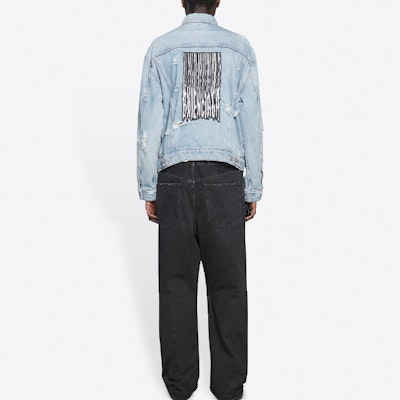 Balenciaga Large Fit Denim Jacket 'Clear Light Blue' Shop Balenciaga Large Fit Denim Jacket 'Clear Light Blue'