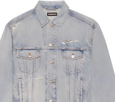 Balenciaga Jaket Denim Potongan Besar 'Clear Light Blue' 664329 TBP48 8961 Details for Balenciaga Jaket Denim Potongan Besar 'Clear Light Blue' 664329 TBP48 8961