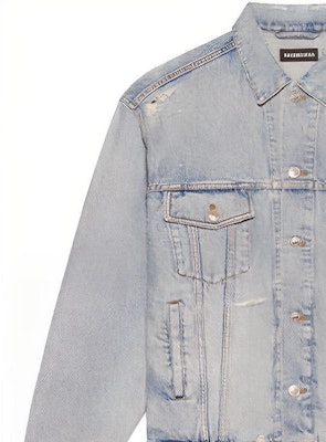 Balenciaga Large Fit Denim Jacket 'Clear Light Blue' Sizing Balenciaga Large Fit Denim Jacket 'Clear Light Blue'