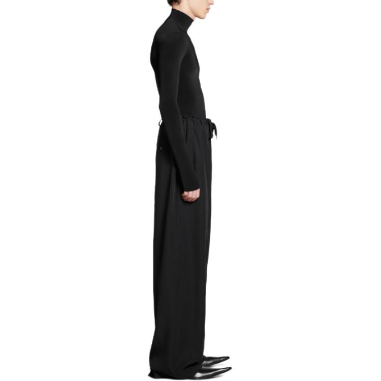 Details for 발렌시아가 블랙 하이웨이스트 와이드레그 드로스트링 팬츠 캐주얼웨어 794738TFO021000