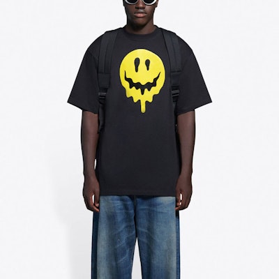 Balenciaga Large Fit Smiley T-Shirt 'Black/Yellow/White' Shop Balenciaga Large Fit Smiley T-Shirt 'Black/Yellow/White'