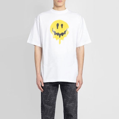 Balenciaga Large Fit Smiley T-Shirt 'White/Yellow/White' Lookbook Balenciaga Large Fit Smiley T-Shirt 'White/Yellow/White'