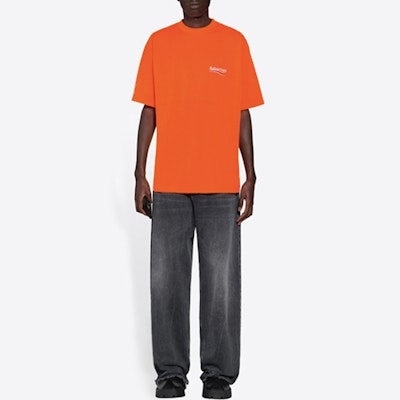 Balenciaga Large Fit T-Shirt 'Fluo Orange' Lookbook Balenciaga Large Fit T-Shirt 'Fluo Orange'