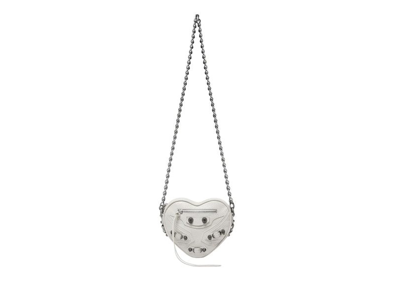 Balenciaga Le Cagole Heart Mini Bag In Optic White