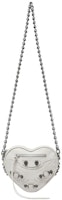 Balenciaga Le Cagole Heart Mini Bag In Optic White Balenciaga Le Cagole Heart Mini Bag In Optic White
