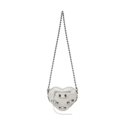 Balenciaga Le Cagole Heart Mini Bag In Optic White