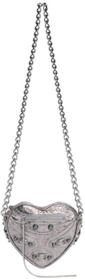 Balenciaga Le Cagole Heart Mini Metallized Bag Silver Buy Balenciaga Le Cagole Heart Mini Metallized Bag Silver