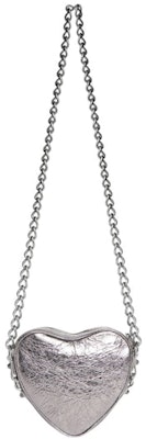 Balenciaga Le Cagole Heart Mini Metallized Bag Silver Lookbook Balenciaga Le Cagole Heart Mini Metallized Bag Silver