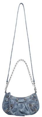 Balenciaga Le Cagole Mini Bag with Chain BB Monogram Bleached Denim Order Balenciaga Le Cagole Mini Bag with Chain BB Monogram Bleached Denim