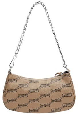 Balenciaga Le Cagole Mini Bag with Chain BB Monogram Beige/Brown Order Balenciaga Le Cagole Mini Bag with Chain BB Monogram Beige/Brown