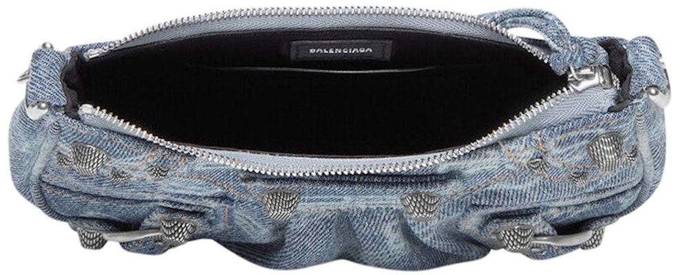 Balenciaga Le Cagole Mini Bag with Chain BB Monogram Bleached Denim Lookbook Balenciaga Le Cagole Mini Bag with Chain BB Monogram Bleached Denim