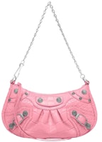 Balenciaga Le Cagole Mini Bag with Chain Crocodile Embossed Pink Balenciaga Le Cagole Mini Bag with Chain Crocodile Embossed Pink