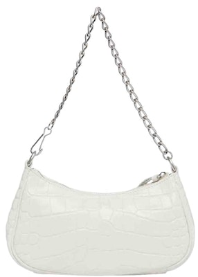 Balenciaga Le Cagole Mini Bolsa Cadena Cocodrilo Grabado Blanco Order Balenciaga Le Cagole Mini Bolsa Cadena Cocodrilo Grabado Blanco