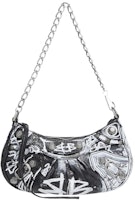 Balenciaga Le Cagole Mini Bag With Chain Graffiti Black Balenciaga Le Cagole Mini Bag With Chain Graffiti Black