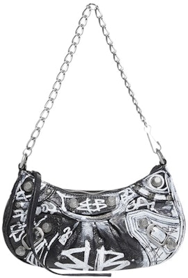 Balenciaga Le Cagole Mini Bag With Chain Graffiti Black Buy Balenciaga Le Cagole Mini Bag With Chain Graffiti Black