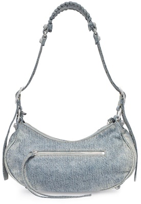 Balenciaga Le Cagole Shoulder Bag Small Blue Denim Wash with Rhinestones Order Balenciaga Le Cagole Shoulder Bag Small Blue Denim Wash with Rhinestones