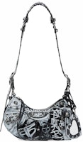 Balenciaga Le Cagole Shoulder Bag XS Black/White Graffiti Balenciaga Le Cagole Shoulder Bag XS Black/White Graffiti