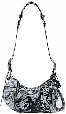 Balenciaga Le Cagole Shoulder Bag XS Black/White Graffiti Buy Balenciaga Le Cagole Shoulder Bag XS Black/White Graffiti