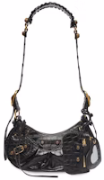 Balenciaga Le Cagole Shoulder Bag XS Crocodile Embossed Black Balenciaga Le Cagole Shoulder Bag XS Crocodile Embossed Black