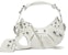 Balenciaga Le Cagole Shoulder Bag XS Crocodile Embossed White