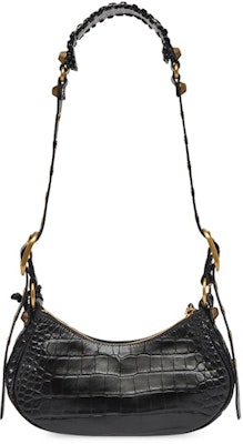 Balenciaga Le Cagole Shoulder Bag XS Crocodile Embossed Black Order Balenciaga Le Cagole Shoulder Bag XS Crocodile Embossed Black