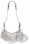 Buy Balenciaga Le Cagole Shoulder Bag XS Grey Suede with Rhinestones