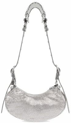 Balenciaga Le Cagole Shoulder Bag XS Grey Suede with Rhinestones Order Balenciaga Le Cagole Shoulder Bag XS Grey Suede with Rhinestones