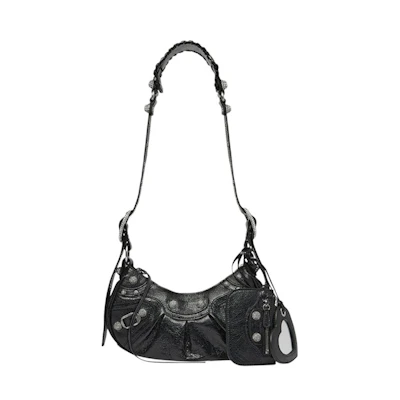 Balenciaga Le Cagole Shoulder Bag XS Rhinestones Black