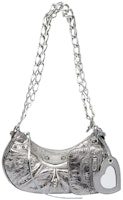 Balenciaga Le Cagole Shoulder Bag XS With Chain Metallized Silver Balenciaga Le Cagole Shoulder Bag XS With Chain Metallized Silver