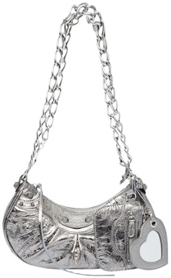 Balenciaga Le Cagole Shoulder Bag XS With Chain Metallized Silver Buy Balenciaga Le Cagole Shoulder Bag XS With Chain Metallized Silver