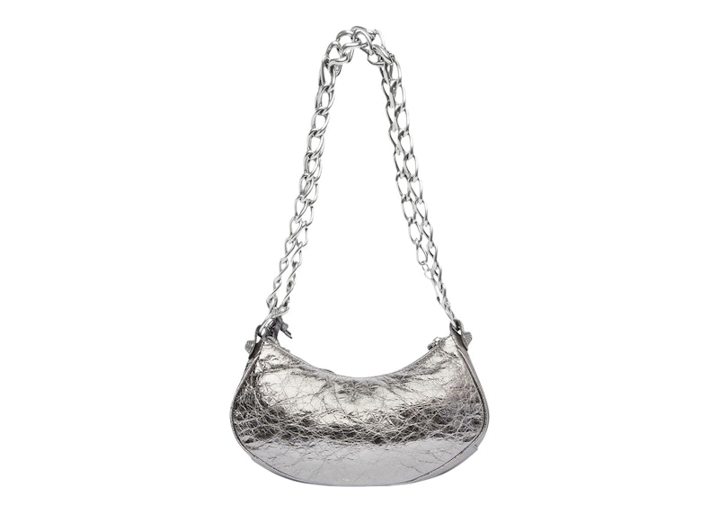 Lookbook 巴黎世家Le Cagole XS鍊條銀色肩包