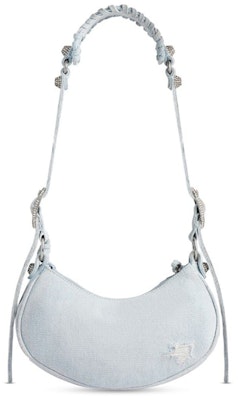 Balenciaga Le Cagole XS Rhinestones Shoulder Bag Light Blue Lookbook Balenciaga Le Cagole XS Rhinestones Shoulder Bag Light Blue