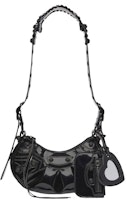 Balenciaga Le Cagole XS Shoulder Bag In Patent Fabric Black Balenciaga Le Cagole XS Shoulder Bag In Patent Fabric Black